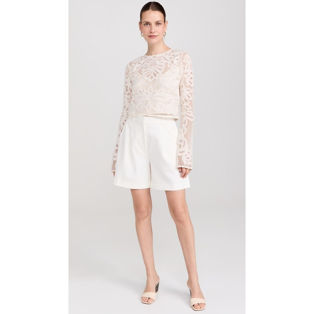 Misa LAOscana Crochet Top In Cream Size Small Elegant Summer Cocktail Party Wear